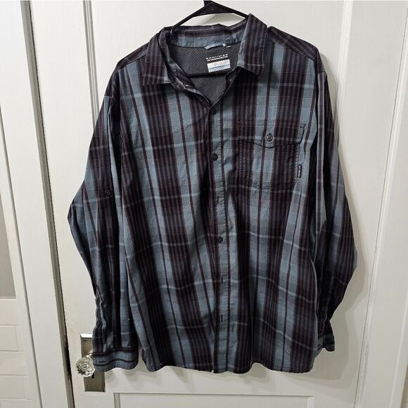 Columbia omni wick, plaid, button down shirt sz large, excellent condition - Picture 1 of 4